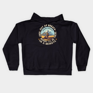 Out Of Breath Hiking Society Kids Hoodie